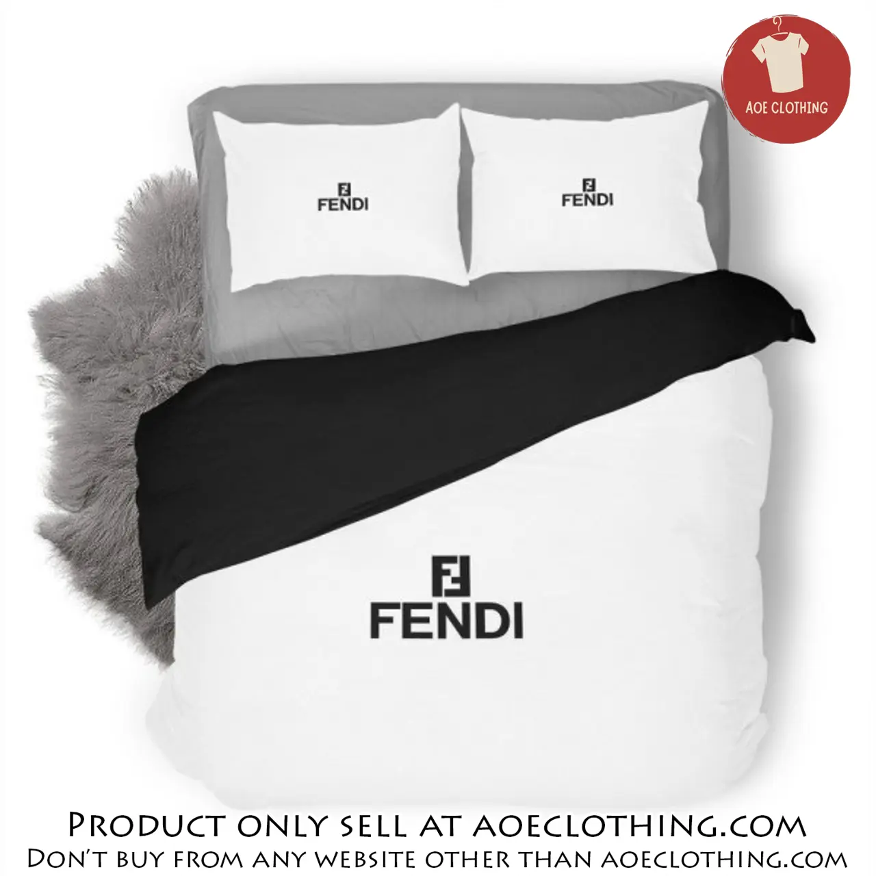 Fendi luxury logo fashion brand premium bedding set home decor aoe0812514